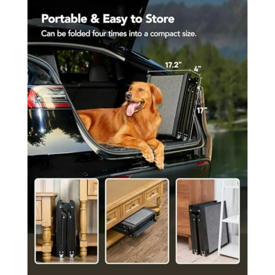 Dog Ramp for Car 63 Long 17 Wide Portable Dog Ramps for Large Dogs with NonSlip Rug Surface Dog Car Ramp for SUV Car Truck Fold