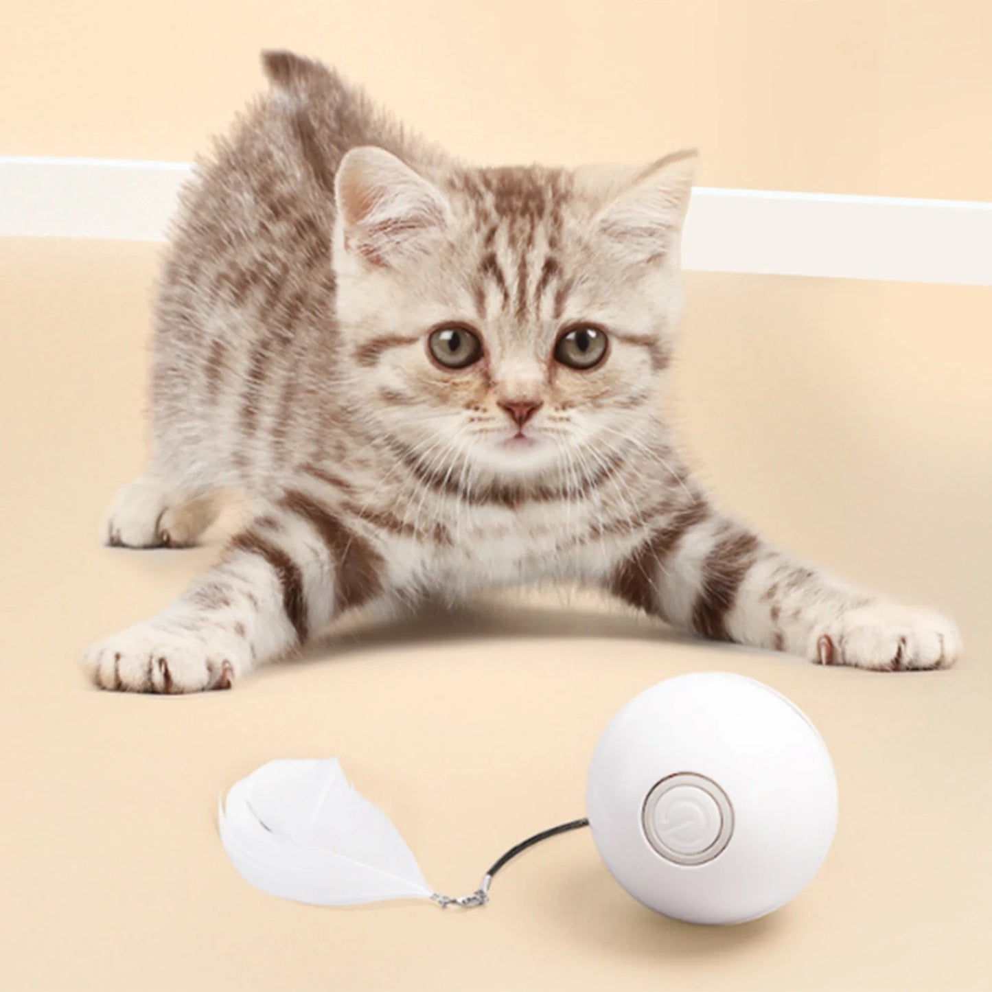 Automatic Smart Moving Cat Toy Rolling Ball Interactive LED Light Indoor Play for Cats