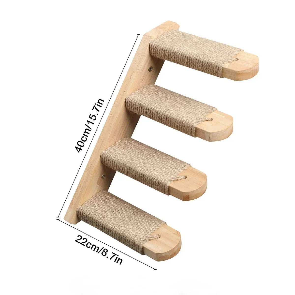 Wall-Mounted Cat Climbing Cat Trees Tower and Scratching Post Cats Hammock Jumping Platform with Pedals Wall Wooden Furniture