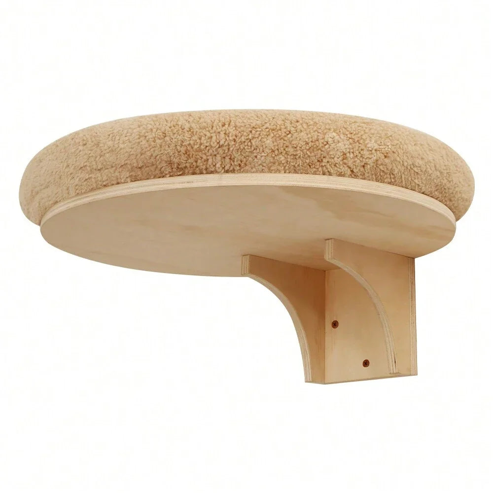 Wooden Climbing Ladder, Cat Hammock, Scratching Post, for Activity Indoors