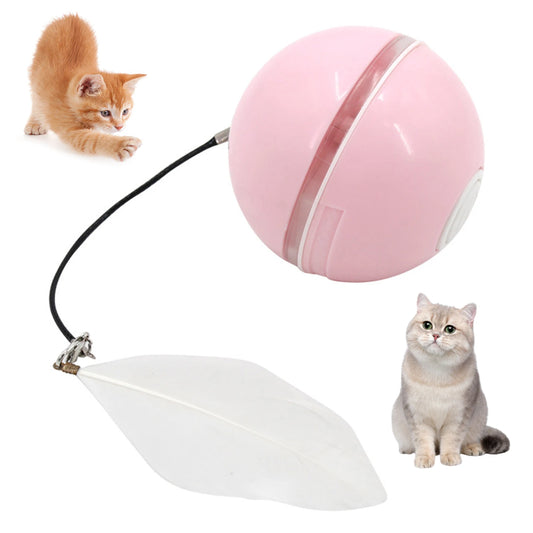 Automatic Smart Moving Cat Toy Rolling Ball Interactive LED Light Indoor Play for Cats