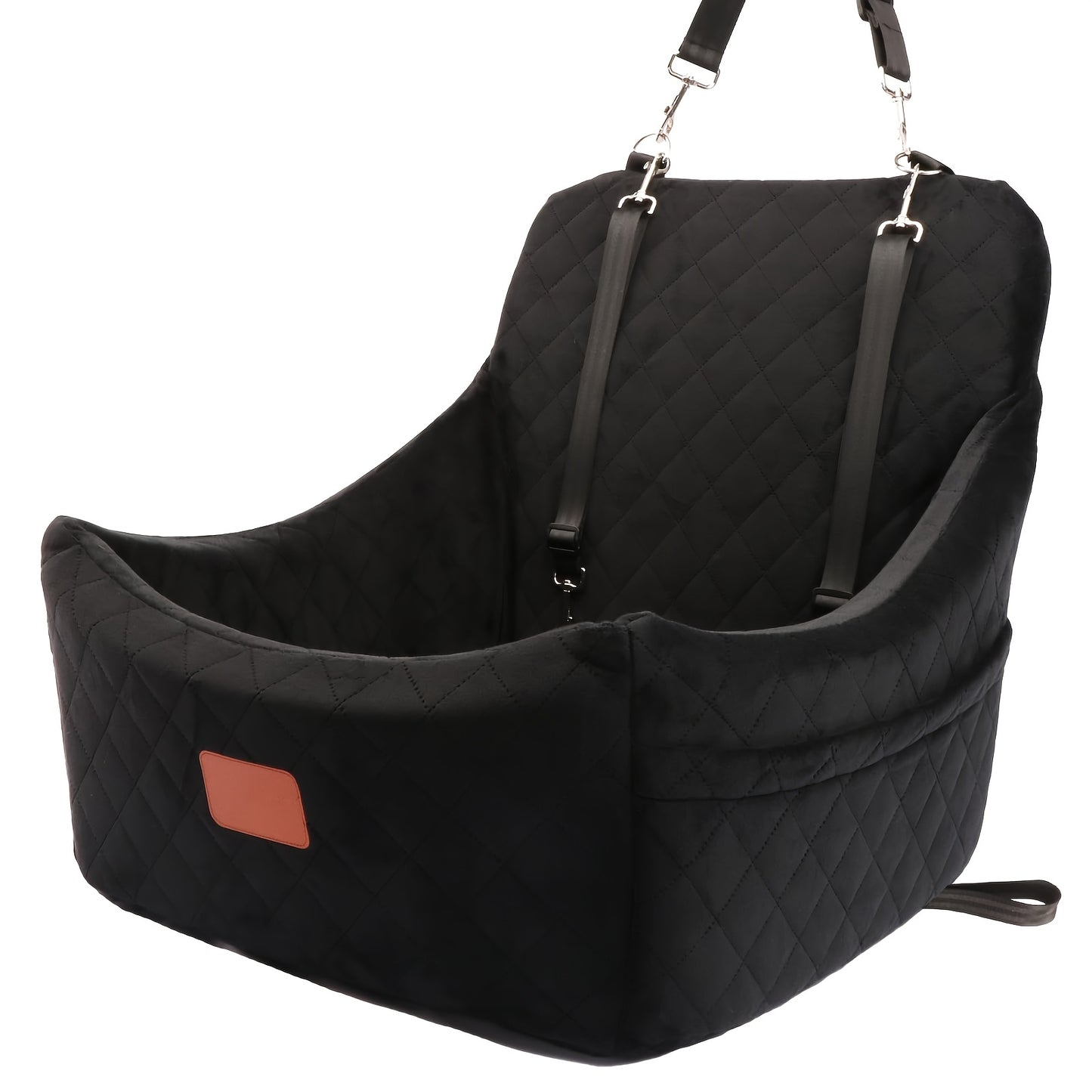 [3 Straps Dog Car Seat] Adjustable Dog Car Seat for Medium and Large Dogs | Pet Travel Car Bed with Seat Belt Pass-Through, Fully Removable and Washable, 3 Straps for Easy Installation