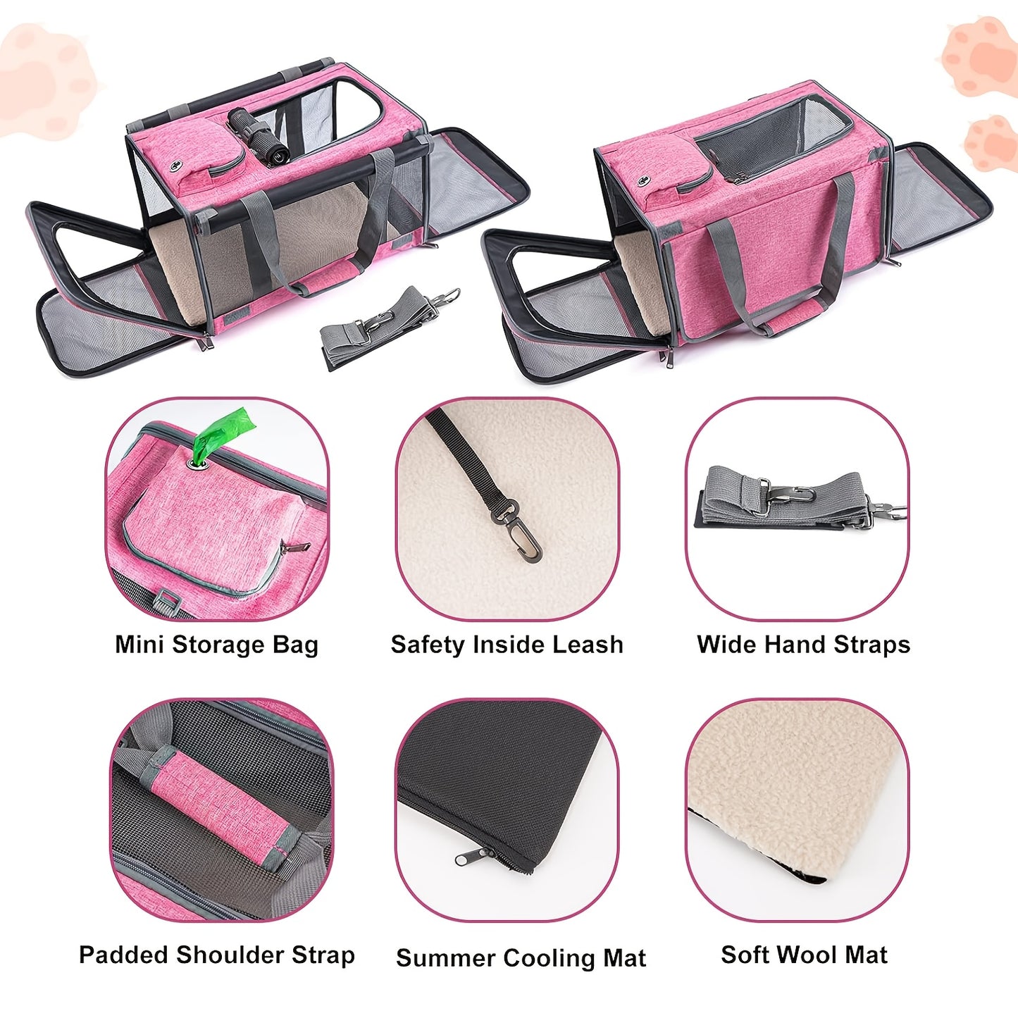[Airline Approved Pet Carrier] Airline Approved, Comfortable, Durable Large Cat Carriers, Dog Soft Sided Carriers | Portable Travel Carrier, Collapsible, Easy to Carry, Multiple Colors, Pet Privacy Protection, Breathable